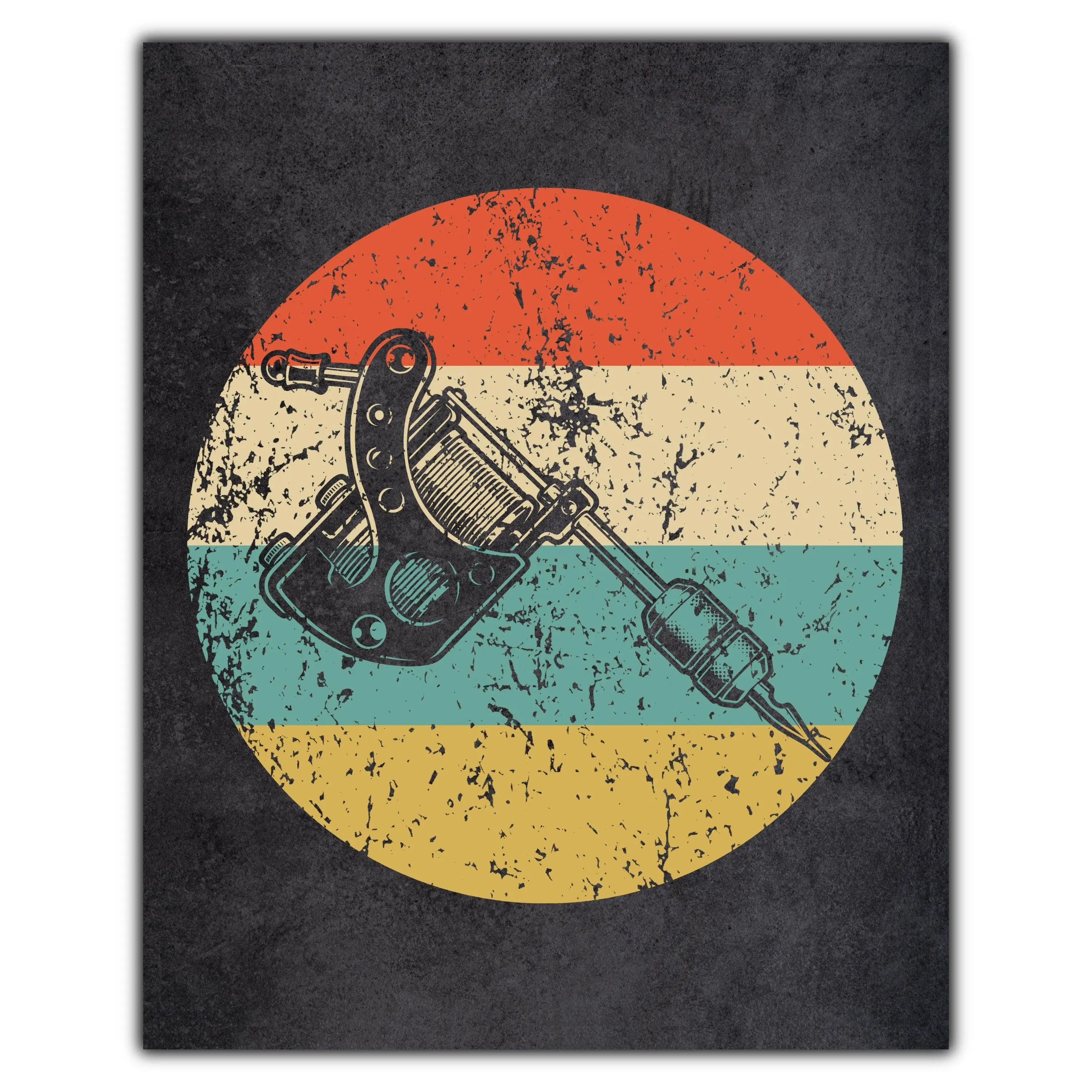 Tattoo Gun Icon Retro 8"x10" Wall Art Print