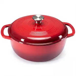 6QT Enameled Cast Iron Dutch Oven with Lid, Non-Stick Enamel Coated Pot for Braising, Baking & Frying, Oven & All Stovetops Compatible