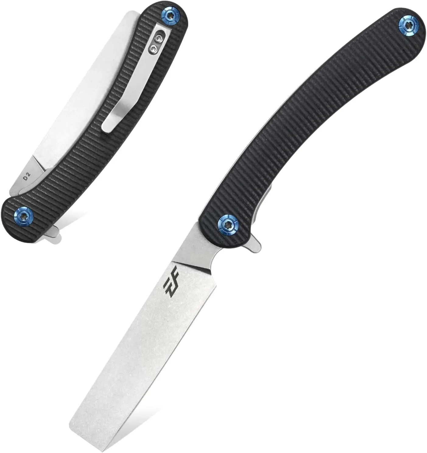 Eafengrow EF939 Folding Pocket Knife D2 High Carbon Steel Blade G10 Handle Ball Bearing Flipper Liner Lock EDC Camping Daily Utility Knife with Pocket Clip