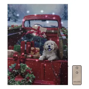 Battery-Operated Lighted Wall Art - Christmas Puppy