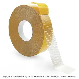 Double Sided Fabric Tape,High Viscosity Double Sided Tape with Glass Fiber Mesh, Thin Heavy-Duty Double Stick Adhesive Tape, Tensile Resistant & Tear-Proof Strong Mounting Tape, Multipurpose Portable Adhesive for Clothing, Carpet Fixing