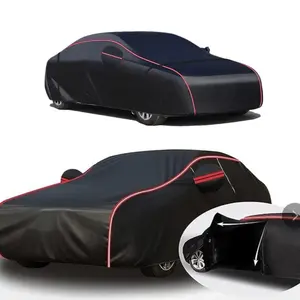 6 Layer Heavy Duty Waterproof Car Cover Rain Dust Snow Protect Indoor Outdoor Soft Cotton Lined UV Protection Anti Scratch Black, Glow In The Dark