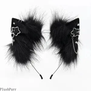 1-Pack Faux Fur Animal Ear Headband — Handcrafted, Multi-Colored Ear Accessory. An excellent cosplay headpiece prop, perfect for anime conventions, furry gatherings, and Halloween-themed parties. tiktokshopspringglowup