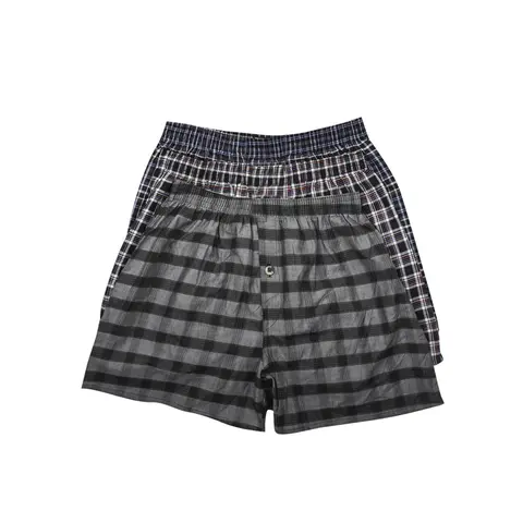 Men's 3-Pack Woven Relaxed Fit Underwear Boxer Briefs, Polyester Fabric, Surprise Color Mix, Soft Breathable High-Quality Underwear with Elastic Waist & Button Fly Pouch