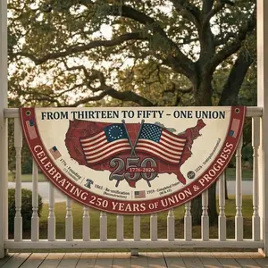 Patriotic Outdoor Banner for US 250th Anniversary 1776-2026, Double-Sided Weatherproof Yard Flag, American Freedom Decor for July 4th, Independence Day Home Garden Celebration Supplies