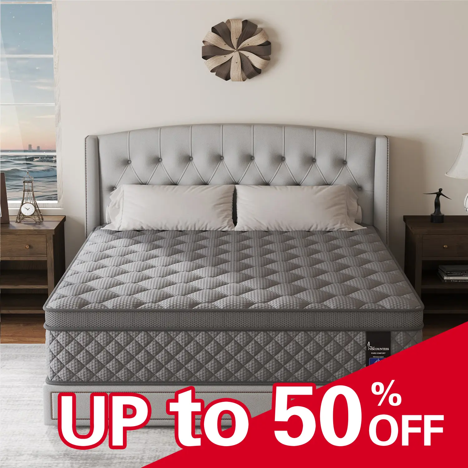 Twin Full Queen King Mattress, 10" Hybrid Mattress with Gel Memory Foam and Individually Pocket Innerspring Euro Top Mattresses Medium Firm for Motion