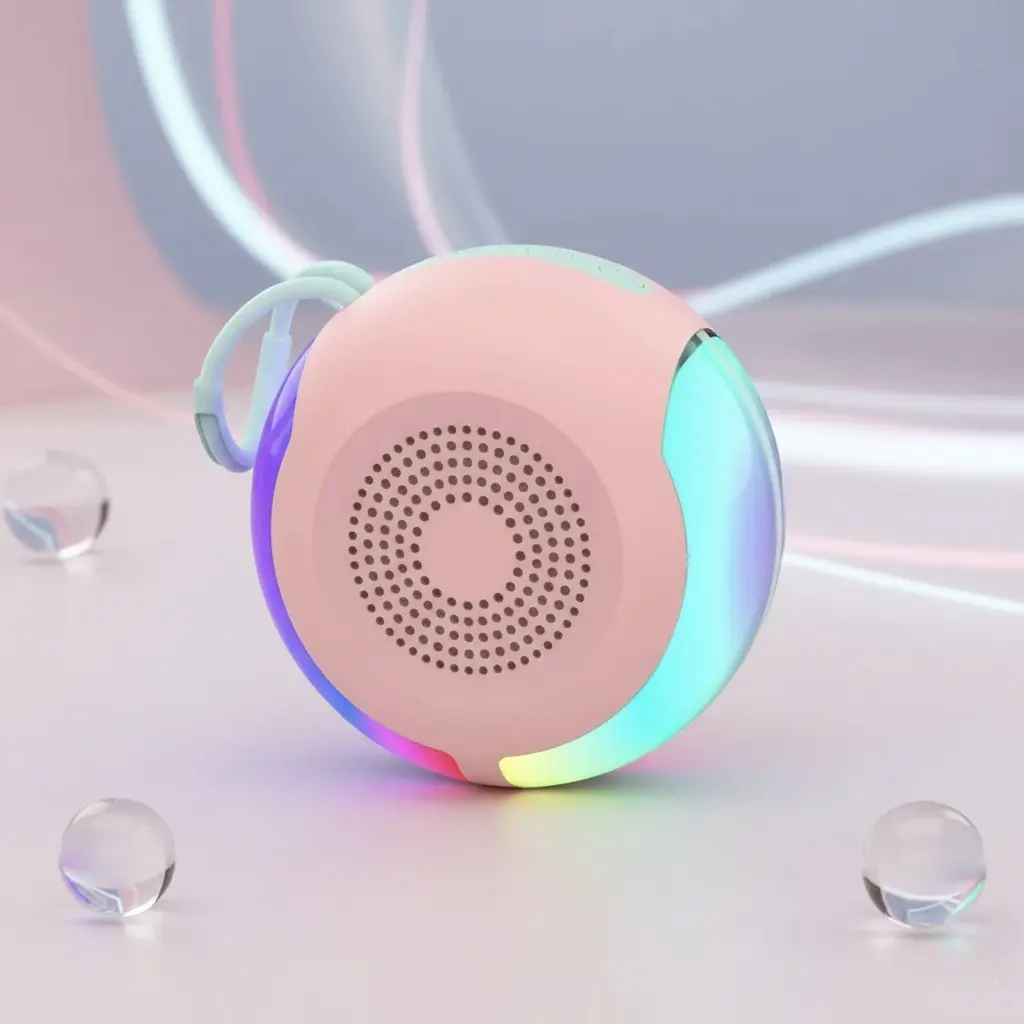 Portable Wireless Bluetooth Speaker - HIFI Stereo Sound Subwoofer with RGB Light Show, USB Rechargeable Travel-Ready Audio for Parties, Home, Holiday Gifting, Bass Boosted Speaker Colorful Black