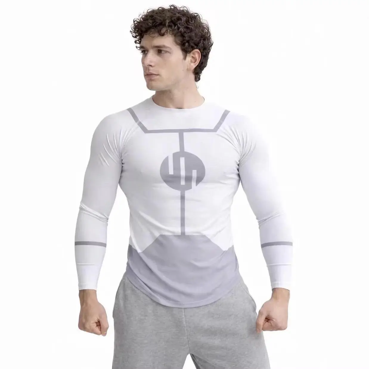 Invincible 3D Digital Printed Long Sleeve Round Neck T-shirt, Quick Dry Tops, Cosplay Costume