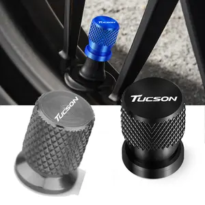 Hyundai Tucson Accessories Set, 4pcs Aluminum Material Car Wheel Tire Valve Caps & Tyre Stem Covers, Durable Water-Resistant Design, Tire Pressure Caps