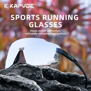 KAPVOE Photochromic Polarized Myopia Cycling Glasses - Anti-Fog, UV400 Polarization Sports Eyewear for Men and Women, Anti-Fog Sports Eyewear
