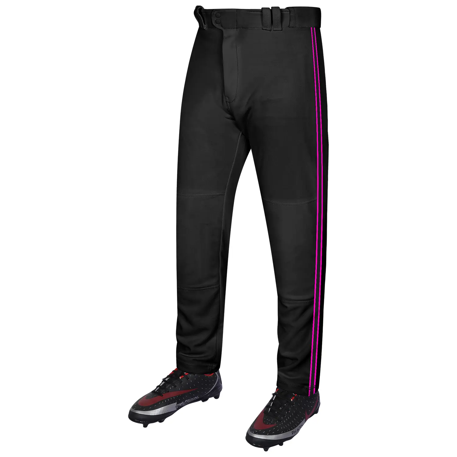 Exxact Sports Proline Male Striped Baseball & Softball Pants - Relaxed Fit, Open Bottom, Lightweight All-Season Polyester with Reinforced Knees for Youth & Adults, Stripes, Stretch Fabric, Multi-Size, All Seasons, S, Practice/Game, Anti-Odour, Breathable,