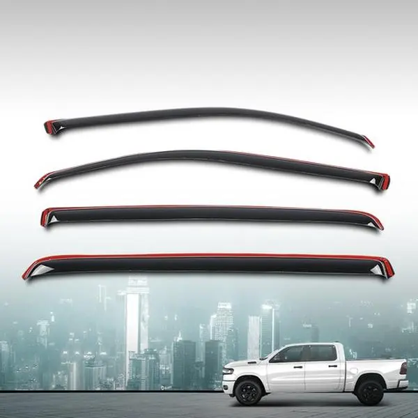 Fit For 2019-2025 Ram 1500 Crew Cab Rain Guards Window Visors Vent Shade