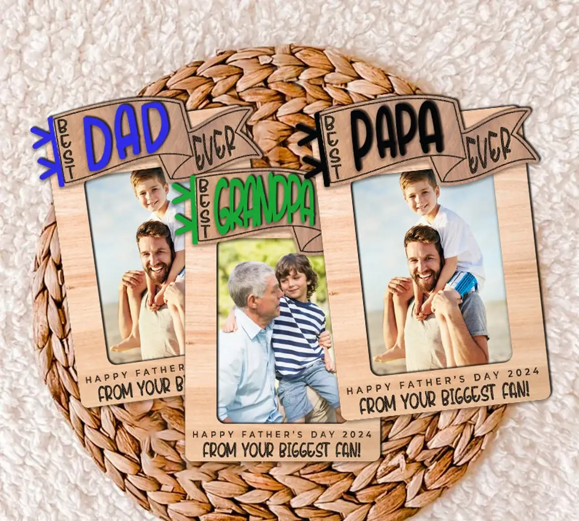 Father's Day Frame, Father's Day Fridge Photo Magnet, Photo Frame, Gift for Dad, Gift for Grandpa, Best Dad Ever