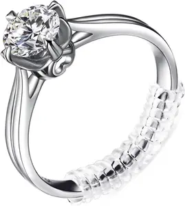 15 Pack Ring Size Adjuster - with 3 Sizes Clear Ring Sizer Adjuster for Loose Rings,Spiral Silicone Tightener Set,Invisible Ring Guards(Please See The Below Picture for The Steps)
