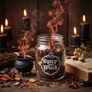 Spicy Little Witch Looseleaf Tea - Limited Edition Samhain Seasonal Blend Caffeinated with Cinnamon Flavor for Energy and Sass