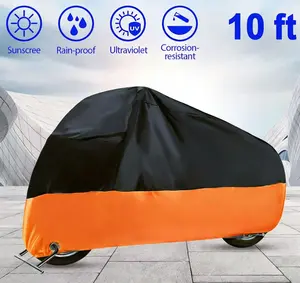 Waterproof Motorcycle Cover,Sunscreen,UV Protection,Windproof,Dustproof,with Lock Hole,Elastic Band,Reinforced Buckle,with Storage Bag,Easy to Install,All Seasons Available