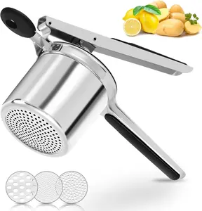 SnapFixMate Potato Ricer, Ricer for Mashed Potatoes, 3 Interchangeable Discs Potato Masher Stainless Steel for Fluffy Mashed Potatoes, Heavy Duty Spaetzle Maker with Silicone Handle, for Gnocchi Spaghetti