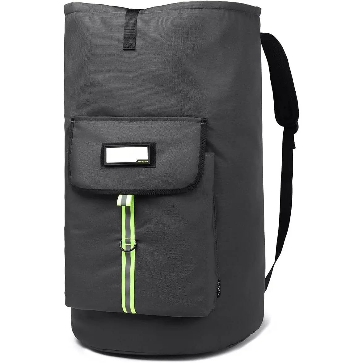 Extra-Large Laundry Backpack, Heavy-Duty Bag with Shoulder Straps and Drawstring Closure, Charcoal Gray