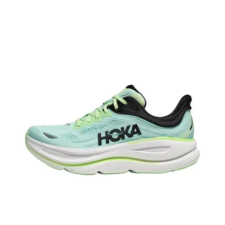 Unisex All‑Day Wear Athletic Walking Shoes, Mint‑Green Breathable Mesh With Lime‑Green & Black Collar Accents, Max Cushion Cloud‑like Feel, Meta‑Rocker, Arch Support, Vibram Grip Durable Outsole, Comes With Original Shoe Box