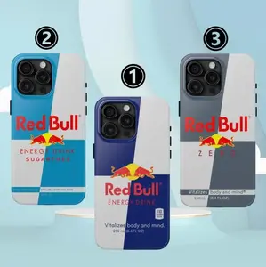 Energy Drink Red Bull Phone Case | Original Energy Drink Can Phone Cover for iPhone 16 Pro Max 15 14 13 12 11 Samsung S25 Pixel, Funny Gift for Him Her