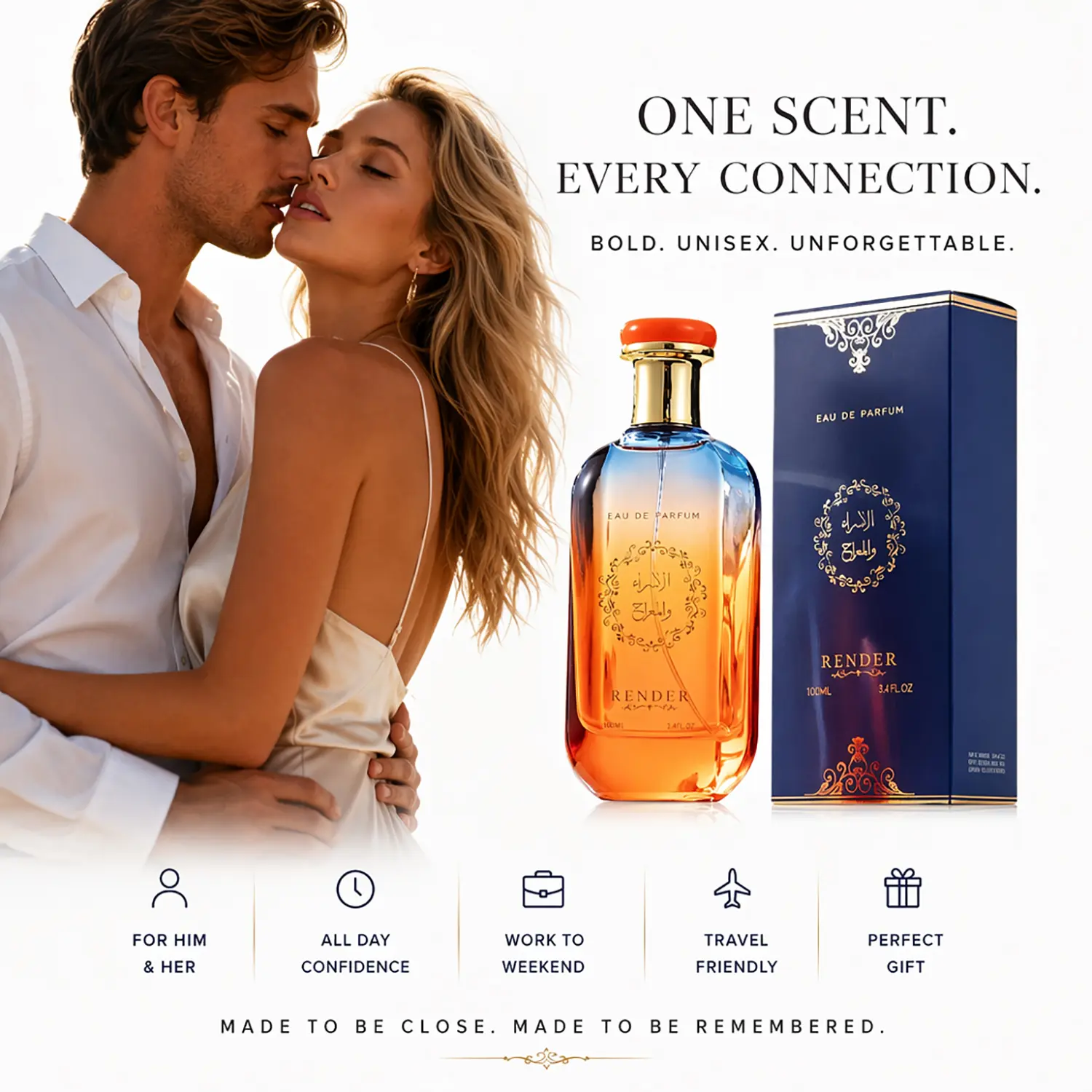 Unisex Pheromone Perfume | With Pheromone Formula, Long Lasting, Floral Fruity Woody Scent | Designed for Him & Her - Make Each Other Addicted & Share a Wild, Wonderful Night | Perfect Sweetest Day & Hanukkah Gift Set 100ml/3.4fl.oz