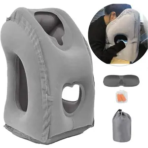 Inflatable Travel Air Pillow for Sleeping to Avoid  and  , Comfortably Support  and ,  for Airplane, , Bus and Office (Grey)