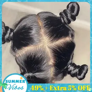 Bling Hair 360 Lace Front Wigs Human Hair Silky Straight Wig 360 Pre Plucked Lace Frontal Wigs 180% Density Straight 360 Full Lace Human Hair Wigs with Baby Hair Natural Color for Black Women #Summervibes