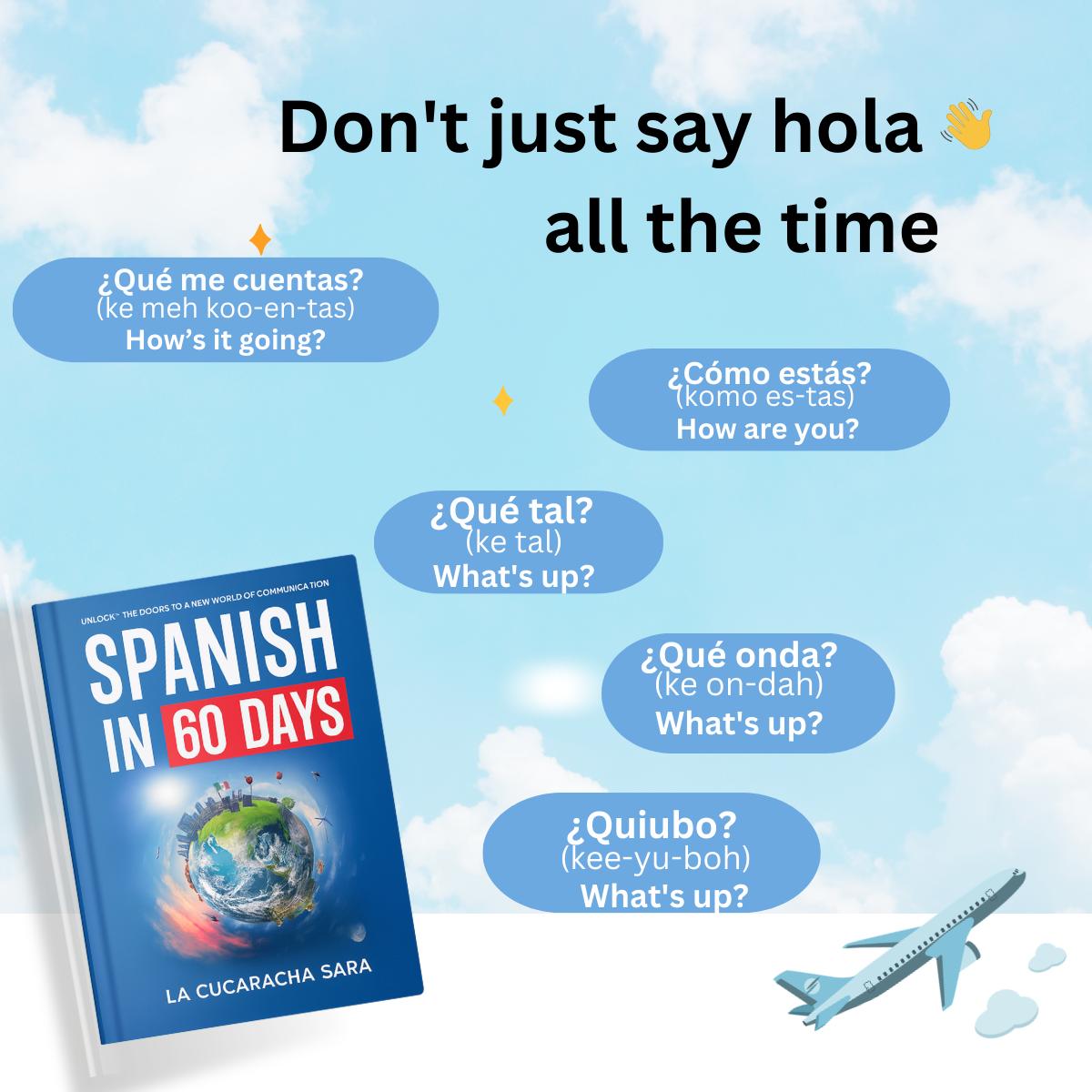 Spanish in 60 Days: The Language Learning Workbook With Common Slang Words & Phrases, Conversation Starters, & Grammar Rules to Live By!