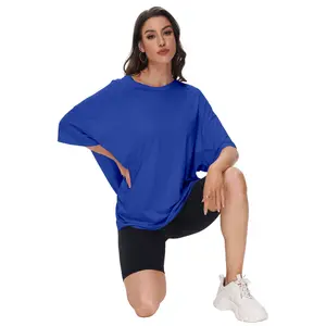 Women's Oversized Loose Fit Half-Sleeve Crew Neck Tunic Tops - Perfect for Summer