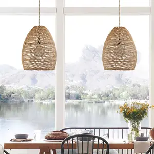 Handmade Rattan Pendant Light with Bohemian Charm - Organic Home Lighting