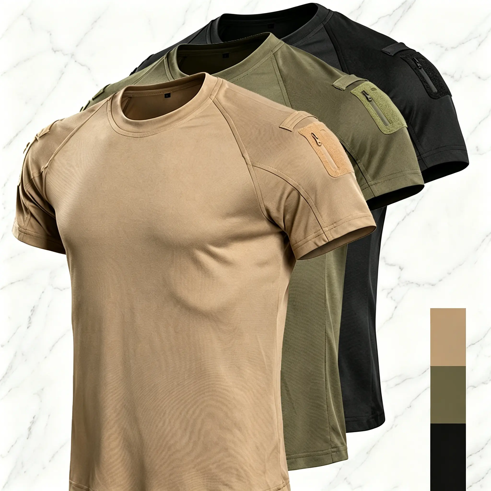Men’s quick-dry short-sleeve T-shirt for outdoor hiking, mountaineering, sports, and casual wear in summer; breathable crew neck, multifunctional solid-color top suitable for fishing, cycling, climbing, camping, and wilderness training.Summervibes