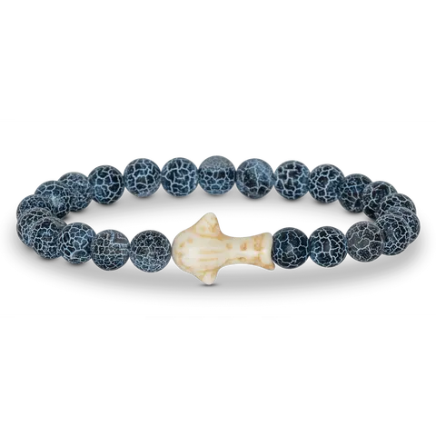 Stretchy Bracelet - Georgia Aquarium Collaboration, Crushed Stone, Elastic Band, One-Size-Fits-Most, Real Whale Interactive Track, Donation Component, Casual Sea Creature Animal Bracelets & Bangles, Marine Theme Jewelry, Choking Hazard Small Parts Note