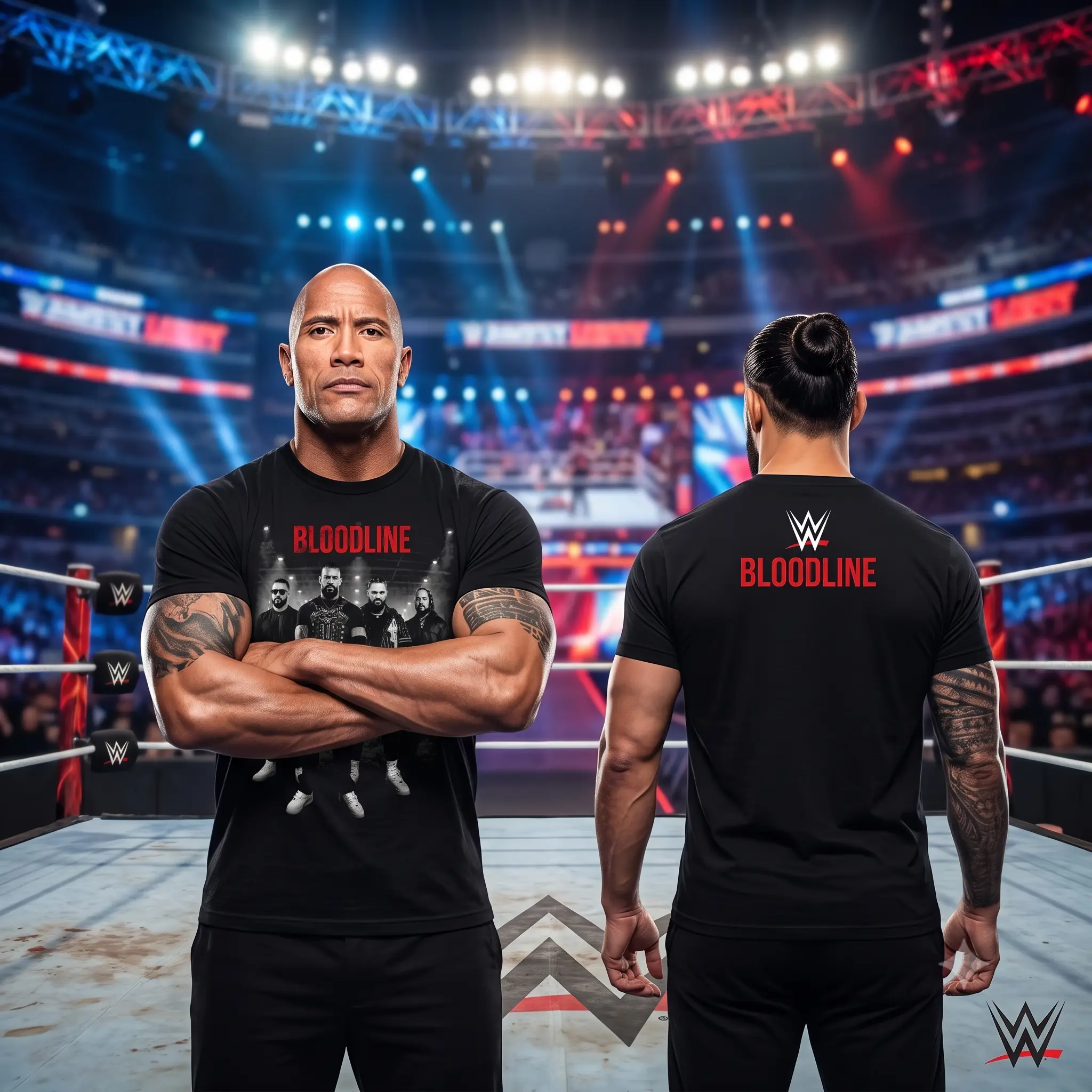 WWE The Bloodline Authentic Photo Graphic T-Shirt, Roman Reigns Faction Vintage Oversized Tee, Y2K Premium Cotton Trendy Streetwear Top, Pro Wrestling Heavyweight Champion Merchandise, Unisex Casual Daily Wear, Acknowledge Me Fan Gift