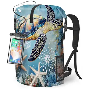 Waterproof Dry Bag Heavy Duty Marine Dry Bags for Kayaking Hiking Sea Turtle Nautical Starfish Backpack Roll-Top Closure Bag - Backpack Waterproof Phone Case 5L/35L/55L