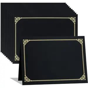 Certificate Holders 8.5x11 Inch Diploma Cover 10 Pack Black Certificate Covers with  Foil Border Certificate Folders for Letter Size 8.5 x 11 Inch Graduation Award  Cardstock Documents