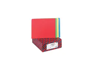 Smead 75613 File Jackets with Double-Ply Tab, Letter, Blue/Green/Red/Yellow, 100/Box