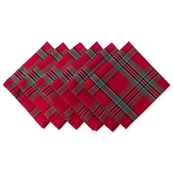 Design Imports Holiday Plaid Napkin Set of 6