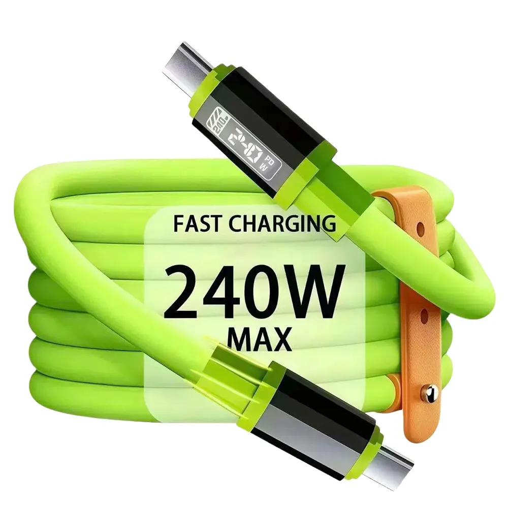 240w PD Fast Charging Cable, Dual Type C Quick Charge Data Cable, 39.371 Inch, Soft Silicone, Compatible with Samsung, Huawei, Xiaomi, Oppo, Vivo