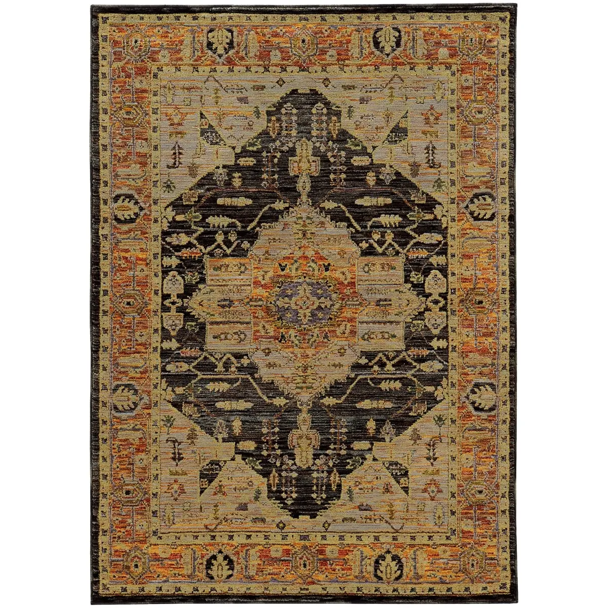 Oriental Weavers Andorra 7138B 2x3 Rectangle - Gold/ Grey-Nylon/PolyP