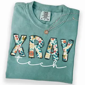 Comfort Colors X Ray Tech Shirt, Floral Radiology Shirt, Cute Medical Imaging Tee, Gift for X Ray Technicians