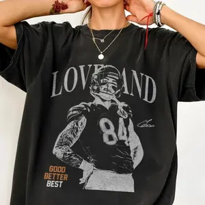Colston Loveland Football Vintage Tee, Chicago Bears Game Day Shirt