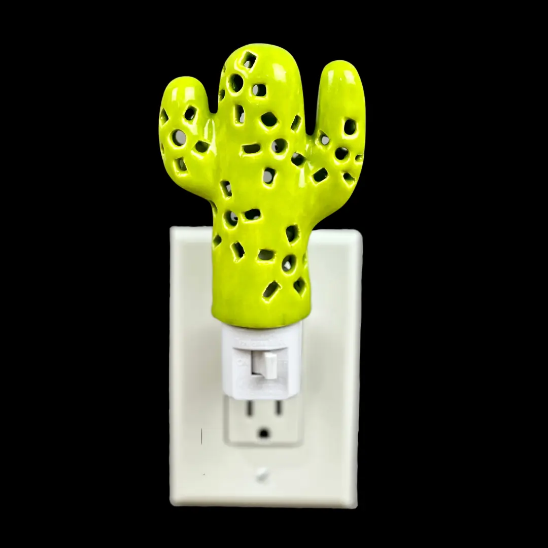 Cactus Night Light - Handmade Ceramic Succulent Night Light