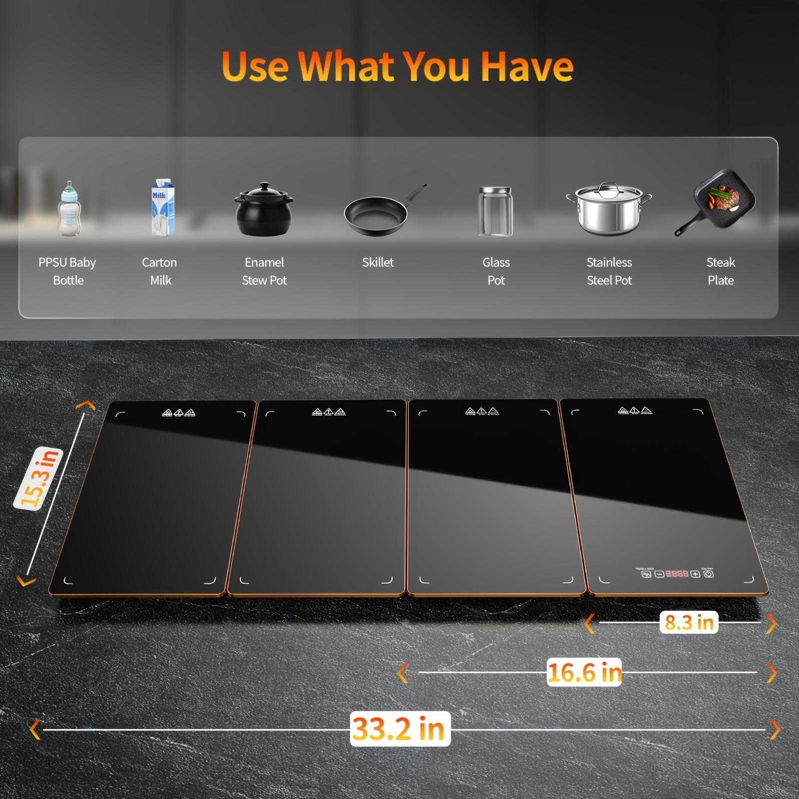 Food Warming Mat, 3/4/5-in-1 Electric Warming Tray,Heating Plate ，Ultra Thin Working Tempered Glass Panel for Keeping Food Hot, Portable Warmer for Parties Holiday Dinners