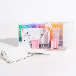 48 Color 24000ct Fuse Beads & Tool Set Perler Beads DIY Beads Including the upgrade toolkit Tweezers Bead need Bead scoopl Ironing paper