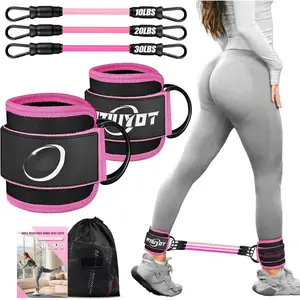 Ankle Resistance Bands with Cuffs, Workout Sets for Women, Resistance Bands for Working Out, Exercise Band for  Booty,  Gym Workout Equipment, Ankle Weights Fitness Band Set