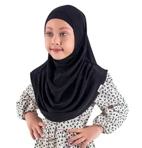 Girl's Practical Two Piece Hijab - Black