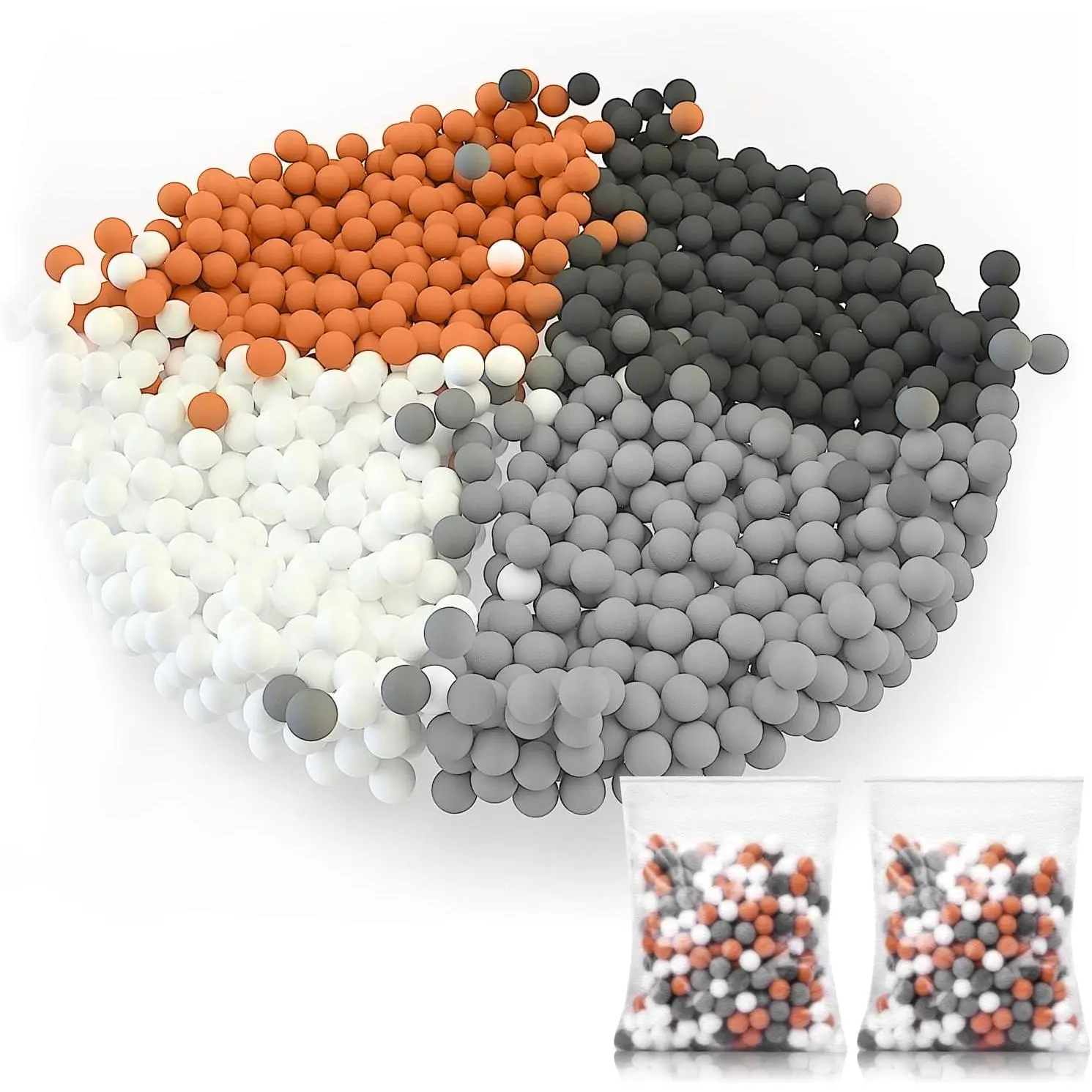 2 Packs Replacement Shower  Beads,90g Shower Filter Stone Beads,Mineral Stone Balls for ,for Filtered Shower  (Orange Gray White)