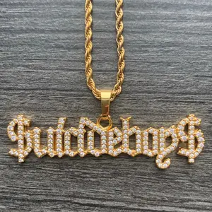 Iced Out $UICIDEBOY$ Necklace 2" Cubic Zirconia Pendant Gold Plated Brass G59 Pendant with Choice of Chain High GREY59 Suicideboys Quality Jewelry Free Gift Included