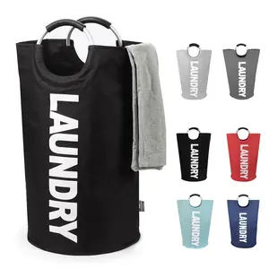 Extra Large 90/160L Laundry Hamper 3 Compartments with Lid - Sturdy Handle Clothes Basket for Bedroom Laundry Room
