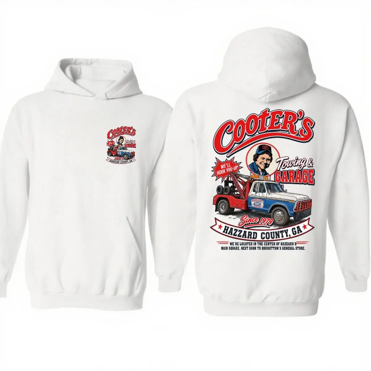 Cooter’S Towing & Garage Two Sides Shirt, Retro Tow Truck Hazzard County Tee